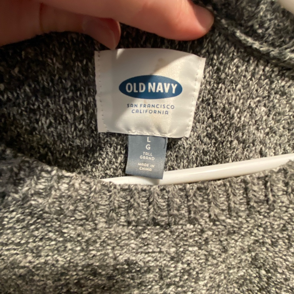 Lg Tall Old Navy Gray Sweater - Crewneck